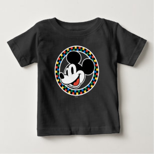 Classic Retro Mickey Mouse Colorful Checkered Baby T-Shirt