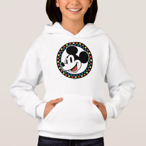 Classic Retro Mickey Mouse Colorful Checkered Hoodie