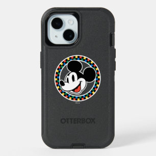 Classic Retro Mickey Mouse Colorful Checkered iPhone 15 Case