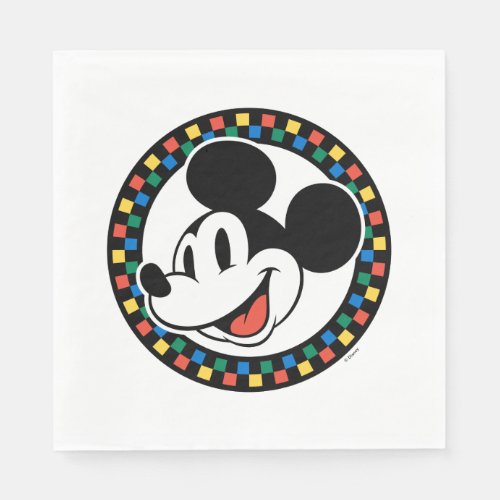 Classic Retro Mickey Mouse Colorful Checkered Napkins