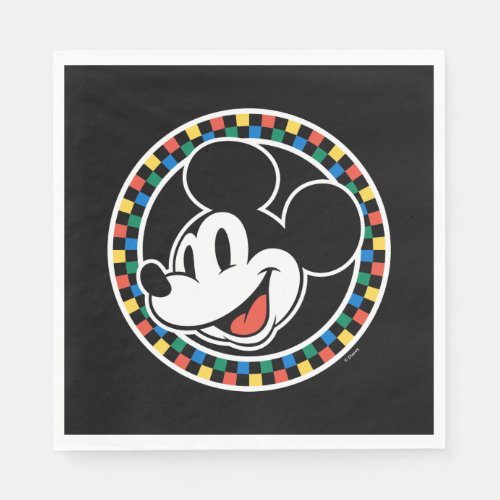 Classic Retro Mickey Mouse Colorful Checkered Napkins