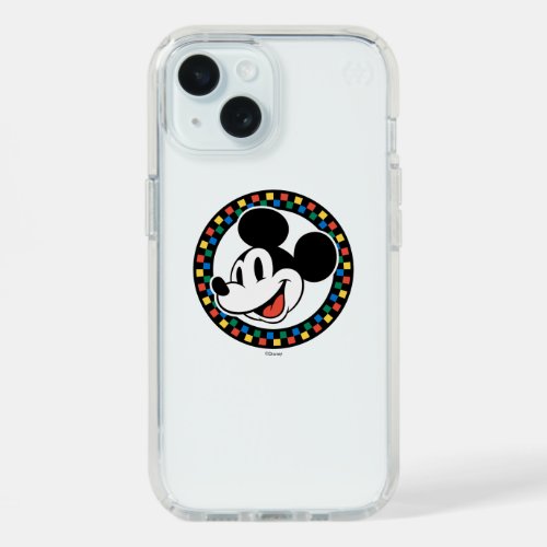 Classic Retro Mickey Mouse Colorful Checkered iPhone 15 Case