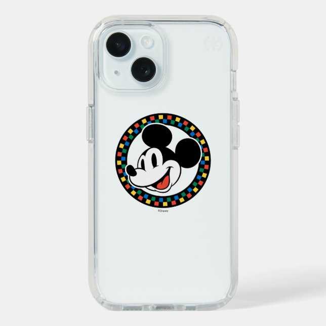 Classic Retro Mickey Mouse Colorful Checkered Speck iPhone Case (Front (Blue))