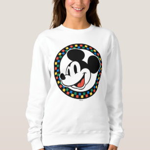Classic Retro Mickey Mouse Colorful Checkered Sweatshirt