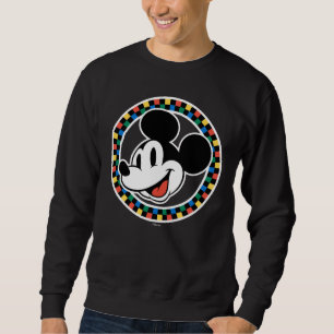 Classic Retro Mickey Mouse Colorful Checkered Sweatshirt