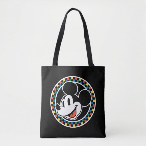 Classic Retro Mickey Mouse Colorful Checkered Tote Bag