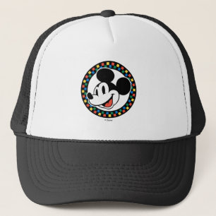 Classic Retro Mickey Mouse Colorful Checkered Trucker Hat