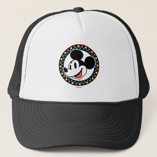 Classic Retro Mickey Mouse Colorful Checkered Trucker Hat