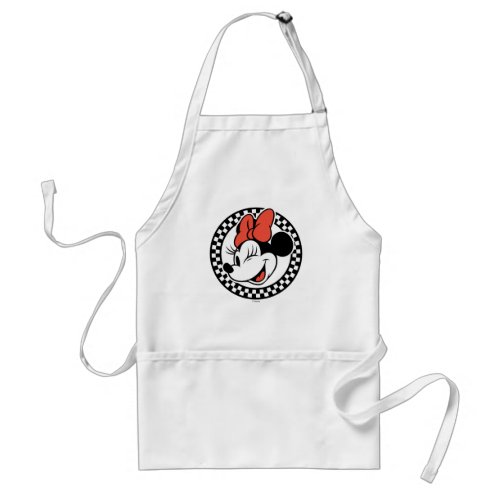 Classic Retro Minnie Mouse Checkered Adult Apron
