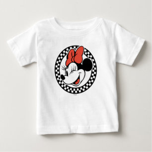 Classic Retro Minnie Mouse Checkered Baby T-Shirt