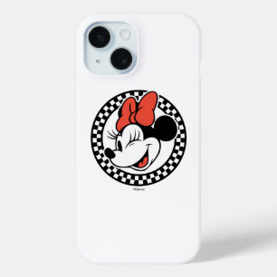 Classic Retro Minnie Mouse Checkered iPhone 15 Case