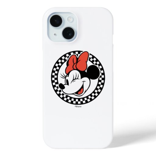 Classic Retro Minnie Mouse Checkered iPhone 15 Case
