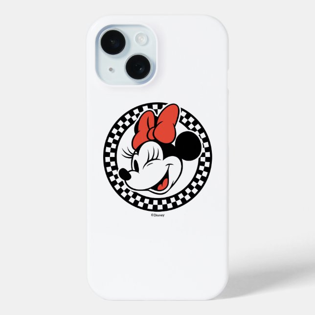 Classic Retro Minnie Mouse Checkered Case-Mate iPhone Case (Back)