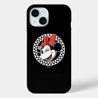 Classic Retro Minnie Mouse Checkered iPhone 15 Case