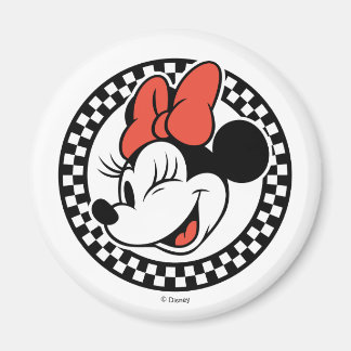 Classic Retro Minnie Mouse Checkered Magnet