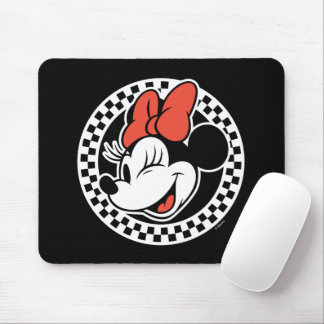 Classic Retro Minnie Mouse Checkered Mouse Pad