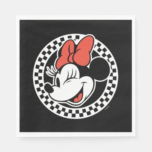 Classic Retro Minnie Mouse Checkered Napkins
