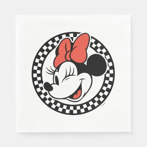 Classic Retro Minnie Mouse Checkered Napkins