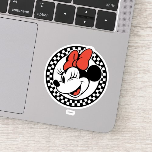 Classic Retro Minnie Mouse Checkered Sticker