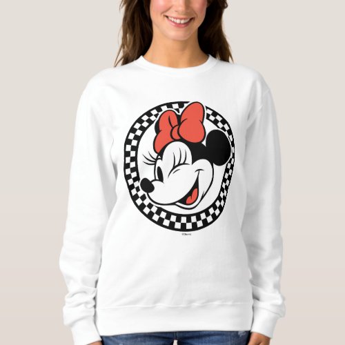 Classic Retro Minnie Mouse Checkered Sweatshirt
