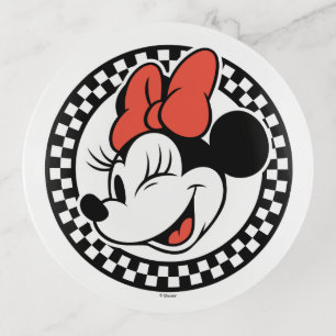 Classic Retro Minnie Mouse Checkered Trinket Tray