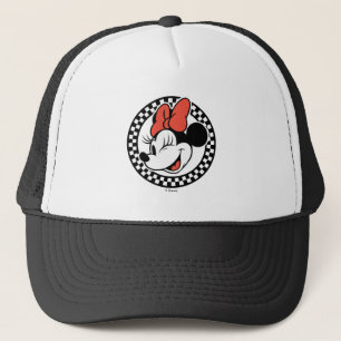 Classic Retro Minnie Mouse Checkered Trucker Hat