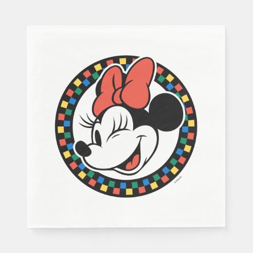 Classic Retro Minnie Mouse Colored Checkered Napkins