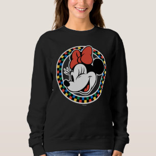 Classic Retro Minnie Mouse Colored Checkered Sweatshirt