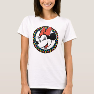 Classic Retro Minnie Mouse Colored Checkered T-Shirt