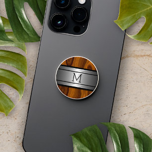 Classic Retro Modern Rustic Woodgrain Pattern PopSocket