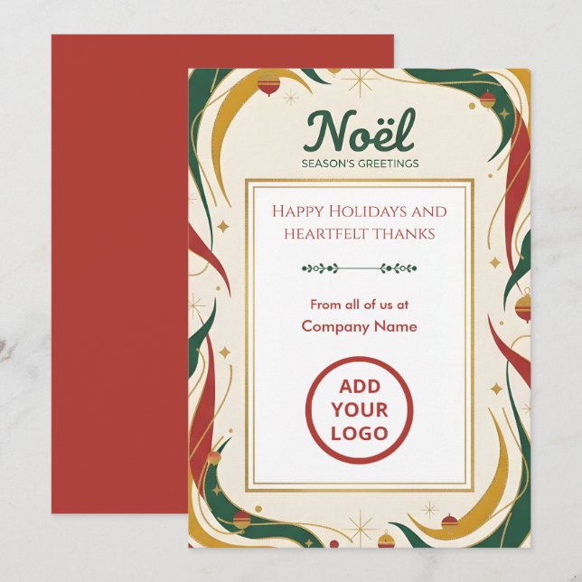 Classic Retro Noël | Branding Suite Edition Holiday Card (Front/Back)
