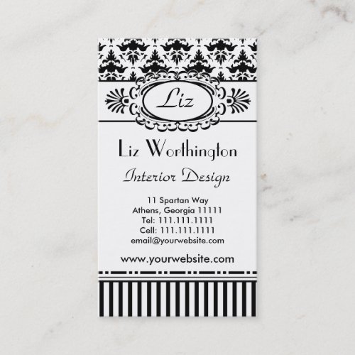 Classic Retro Pink and Black Paris Chic Business Card