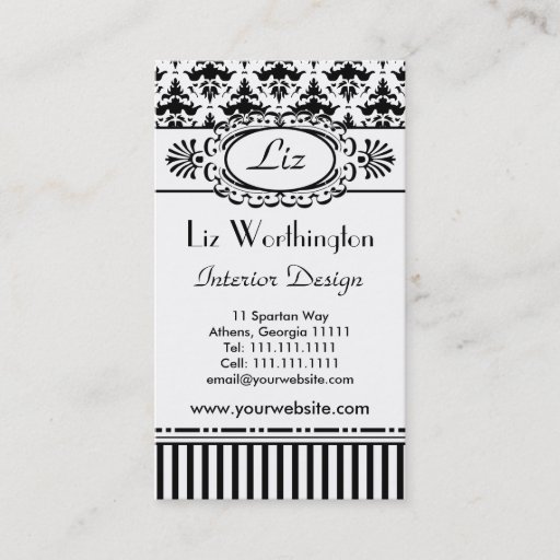 Customizable Classic Retro Pink and Black Paris Chic Business Card