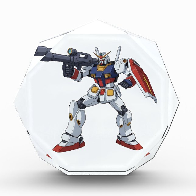 Classic Retro RX-78-2 Gundam Mecha Anime Illustrat Acrylic Award (Front)