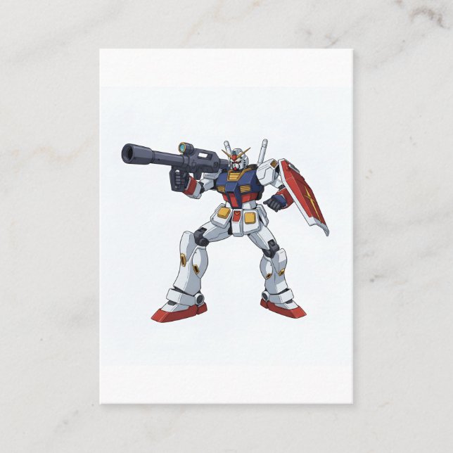 Classic Retro RX-78-2 Gundam Mecha Anime Illustrat Business Card (Front)