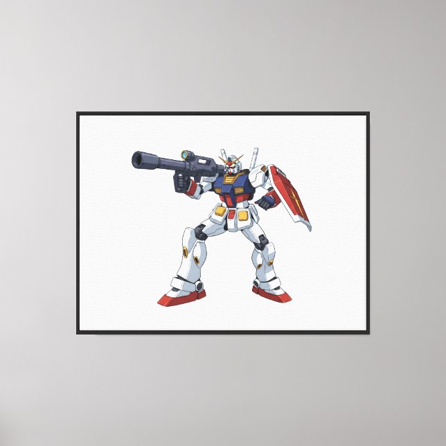 Classic Retro RX-78-2 Gundam Mecha Anime Illustrat Canvas Print (Front)