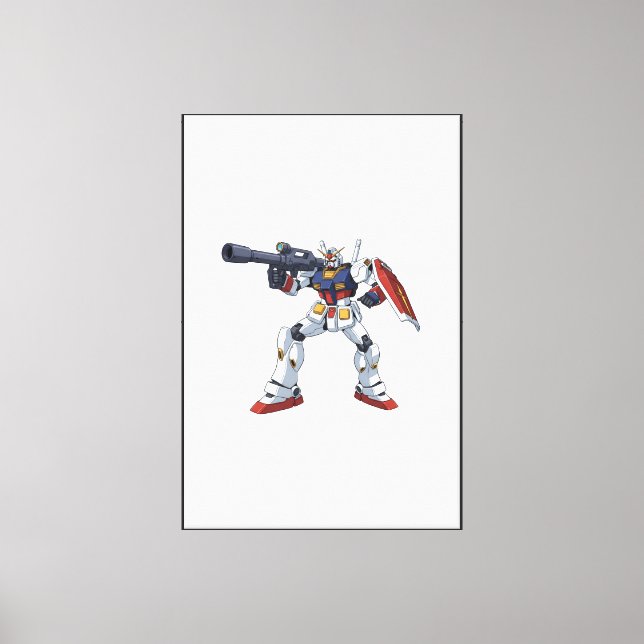 Classic Retro RX-78-2 Gundam Mecha Anime Illustrat Canvas Print (Front)