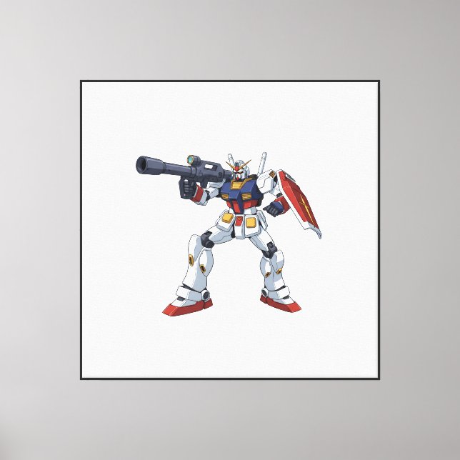 Classic Retro RX-78-2 Gundam Mecha Anime Illustrat Canvas Print (Front)