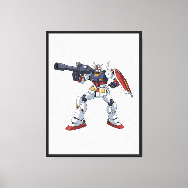 Classic Retro RX-78-2 Gundam Mecha Anime Illustrat Canvas Print (Front)