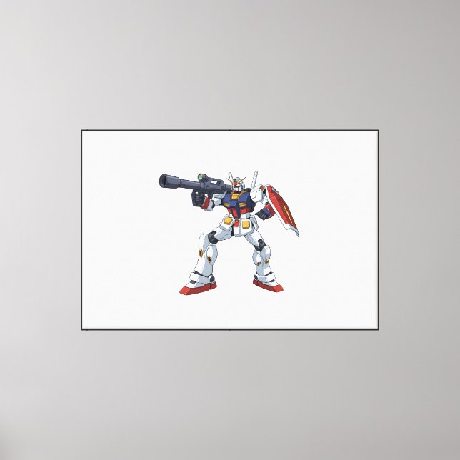 Classic Retro RX-78-2 Gundam Mecha Anime Illustrat Canvas Print (Front)
