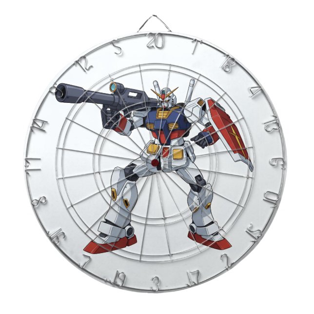 Classic Retro RX-78-2 Gundam Mecha Anime Illustrat Dart Board (Front)