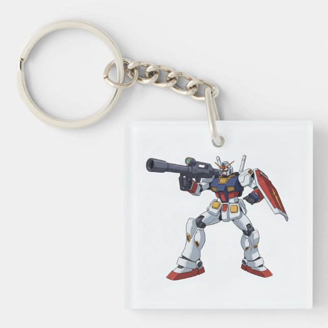 Classic Retro RX-78-2 Gundam Mecha Anime Illustrat Keychain (Front)