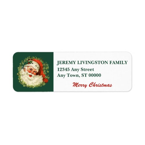 Classic Retro Santa Claus Christmas Return Address Label