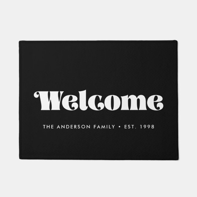 Classic retro script Welcome Doormat (Front)