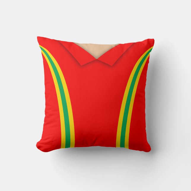 Classic Retro Soccer Jersey Template, Vintage Throw Pillow (Front)