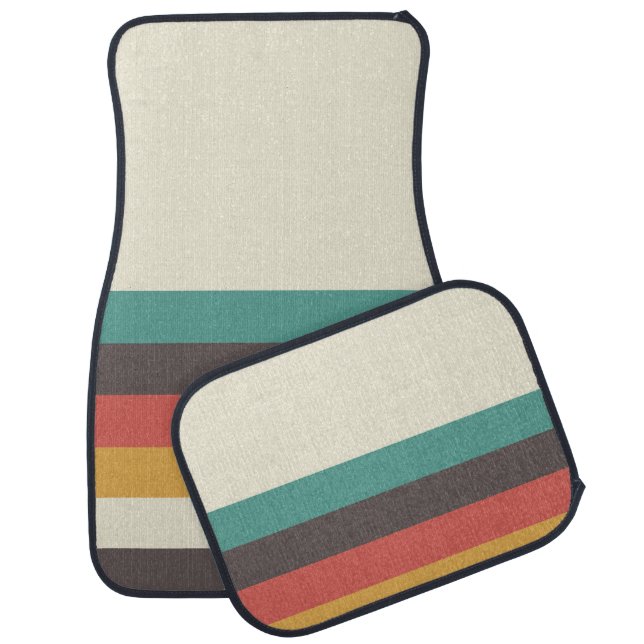 Classic Retro Stripes Car Floor Mat (Set)