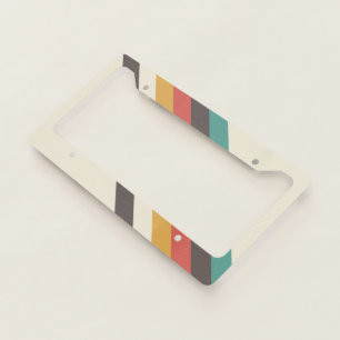 Classic Retro Stripes License Plate Frame