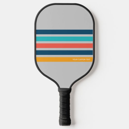 Classic Retro Stripes Personalized Text Pickleball Pickleball Paddle