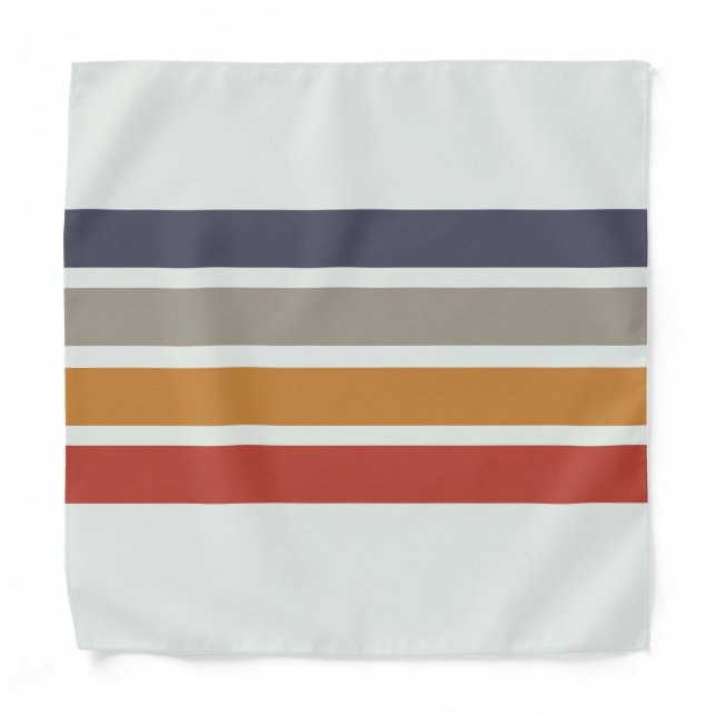 Classic Retro Stripes Shower Curtain Bath Mat Bandana (Front)