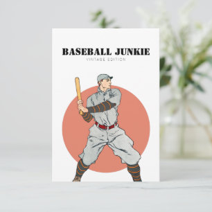 Classic Retro Style Baseball Thank You Card